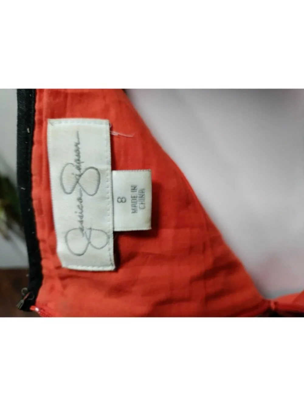 Calvin Klein Womens Fit & Flare with Pockets 8 Red Multi-Color Size M Geometric - Picture 8 of 11